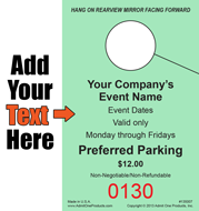 Color Event HT-130 - 1 part Custom Hang Tag - Text Only