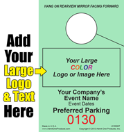 Color Event HT-130 - 1 part Custom Hang Tag - Text/Large Logo
