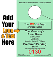 Color Event HT-130 - 1 part Custom Hang Tag - Text and Logo