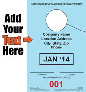 Color Monthly - 1 part Custom Hang Tag - Text Only