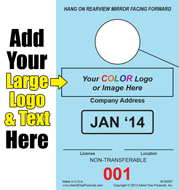 Color Monthly - 1 part Custom Hang Tag - Text/Large Logo
