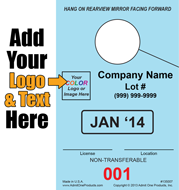 Color Monthly - 1 part Custom Hang Tag - Text and Logo