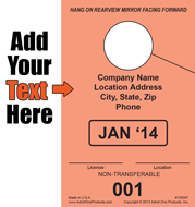 Monthly - 1 part Custom Hang Tag - Text Only