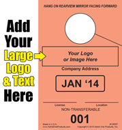 Monthly - 1 part Custom Hang Tag - Text/Large Logo