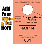 Monthly - 1 part Custom Hang Tag - Text and Logo