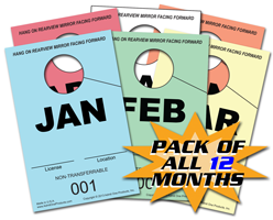 2-3/4&quot; x 4-1/4&quot; Stock Paper Monthly Parking Hang Tags Pack