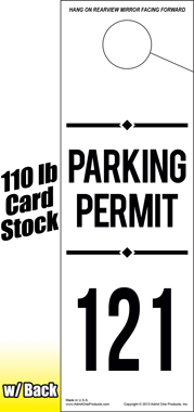 2-3/4&quot; x 8-1/2&quot; Paper Parking Hang Tags - Parking Permit