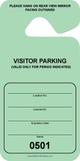 3-1/2&quot; x 7&quot; Paper Parking Hang Tags - Visitor
