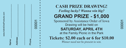 Regular 2-1/8&quot; x 5-1/2&quot; Raffle Ticket