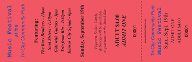 Jumbo Vertical Budget Color Event Ticket