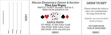3-Part Jumbo Budget Color Raffle Ticket with Logo