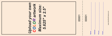 Upload-Your-Own Jumbo Vertical Budget Color Raffle Ticket