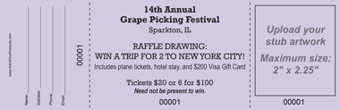 3-Part Jumbo Raffle Ticket with Stub Upload