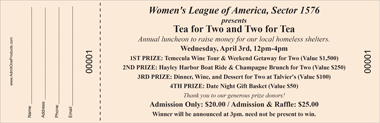 Jumbo 2-3/4&quot; x 8-1/2&quot; Raffle Ticket