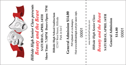 Large Vertical Budget Color Event Ticket with Logo