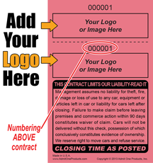 2 Part Custom Bailment Ticket N2 - Logo Only