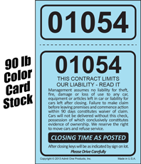 2 Part Stock Bailment Parking Tickets