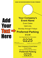 Event HT-225 - 2 part Custom Hang Tag - Text Only