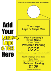 Event HT-225 - 2 part Custom Hang Tag - Text/Large Logo