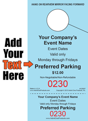 Color Event HT-230 - 2 part Custom Hang Tag - Text Only