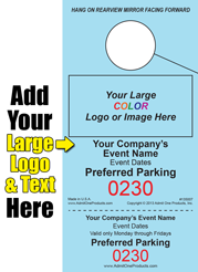 Color Event HT-230 - 2 part Custom Hang Tag - Text/Large Logo