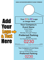 Color Event HT-230 - 2 part Custom Hang Tag - Text and Logo