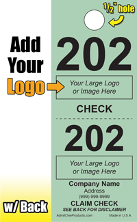 2 Part Custom Coat Check w/ Back - Logo