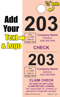 2 Part Custom Color Coat Check - Logo/Text