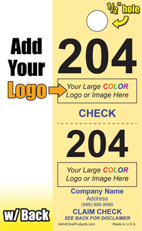 2 Part Custom Color Coat Check w/ Back - Logo