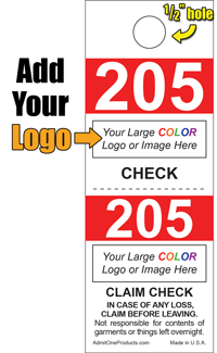 2 Part Custom Color Bar Coat Check - Logo