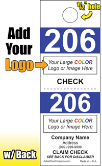 2 Part Custom Color Bar Coat Check w/ Back - Logo