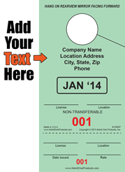 Color Monthly - 2 part Custom Hang Tag - Text Only