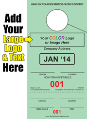 Color Monthly - 2 part Custom Hang Tag - Text/Large Logo