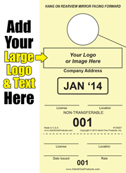 Monthly - 2 part Custom Hang Tag - Text/Large Logo