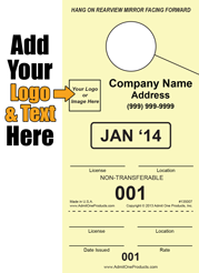Monthly - 2 part Custom Hang Tag - Text and Logo