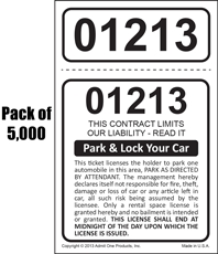 2 Part Park and Lock 5,000 Ticket Special