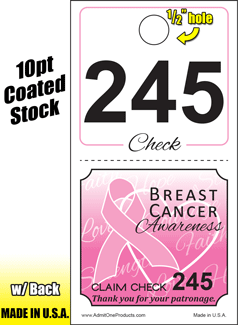 2 Part Seasonal Coat Check - Breast Cancer Awareness