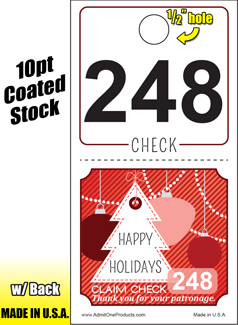 2 Part Seasonal Coat Check - Happy Holidays