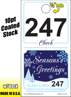 2 Part Seasonal Coat Check - Seasons Greetings