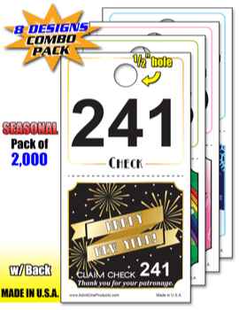 2 Part Seasonal Coat Check - Pack of 2,000 Special