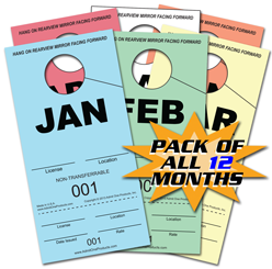 2-3/4&quot; x 5-1/2&quot; Stock Paper Monthly Parking Hang Tags Pack
