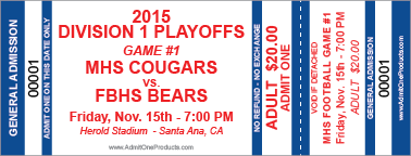 Classic GA Ticket - Color Text - Horizontal