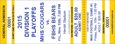 Classic GA Ticket - Color Text