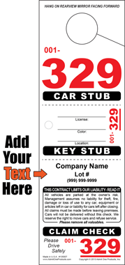 Stub ID HT-329 - 3 part Custom Color Hang Tag - Text Only