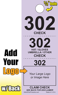 3 Part Custom Coat Check w/ Back - Logo