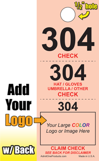 3 Part Custom Color Coat Check w/ Back - Logo