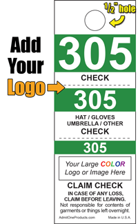 3 Part Custom Color Bar Coat Check - Logo