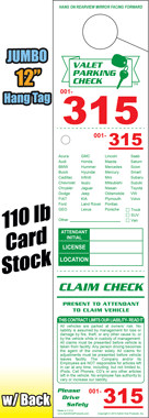 Color Valet Logo HT-315 - 3 Part Valet Hang Tags