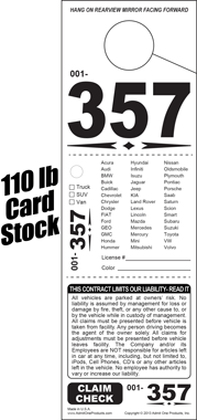 Diamond HT-357 - Vehicle List 3 Part Valet Hang Tags