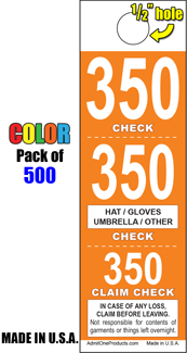 3 Part Color Coat Check - Pack of 500